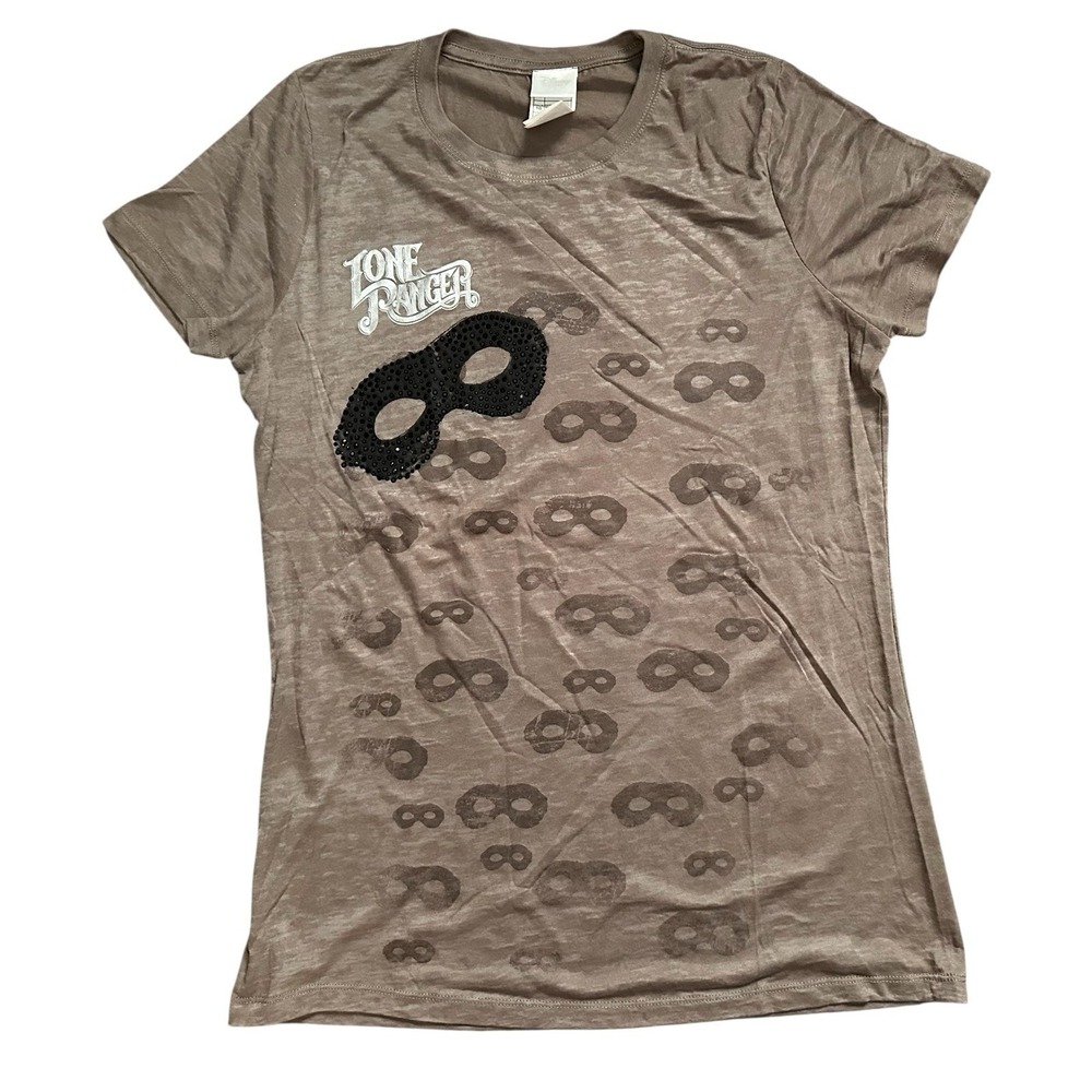 New Disney Store Lone Ranger Embellished Burnout Tee Brown Shirt Size XL‎